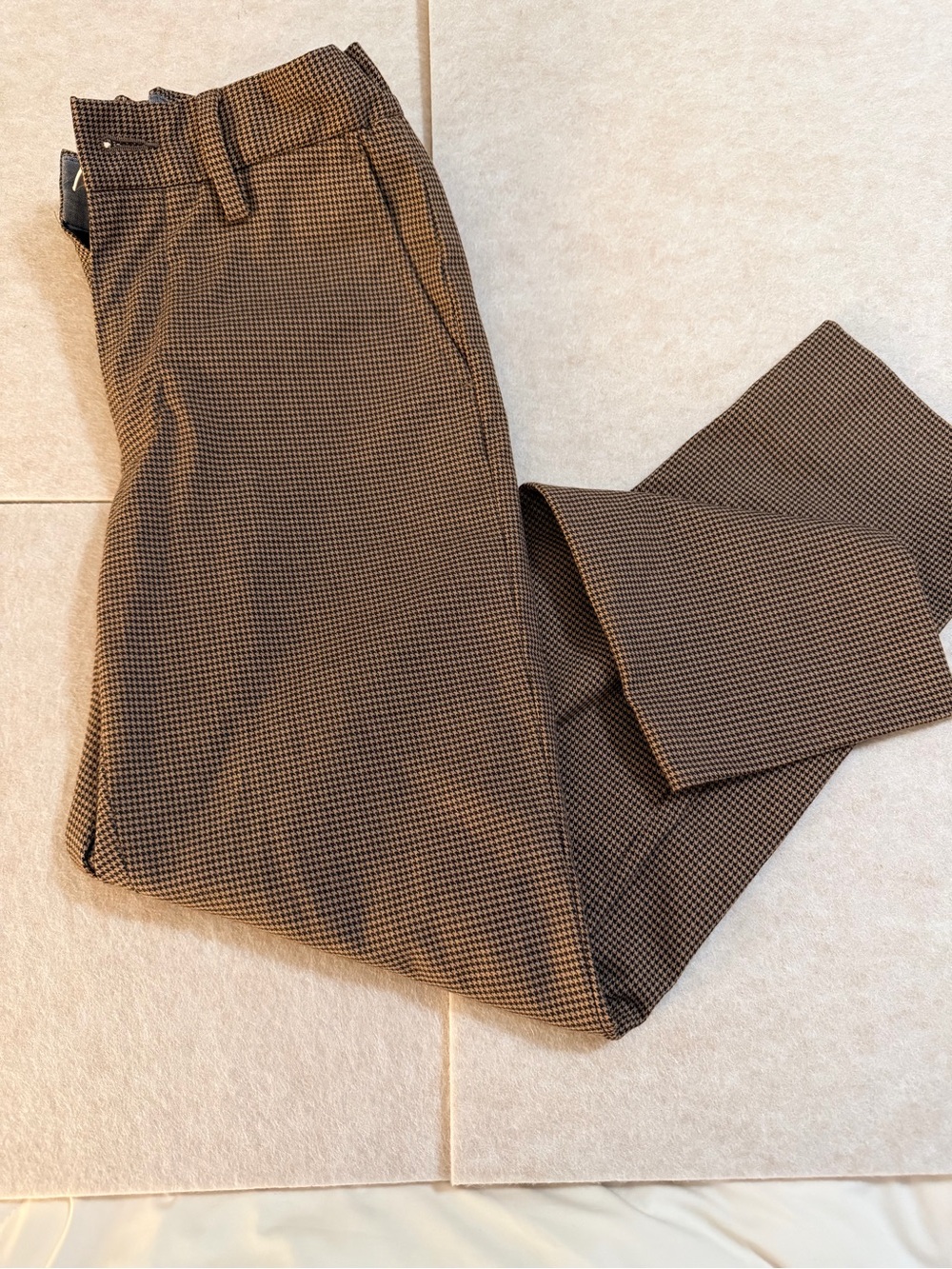 Boys Brown Houndstooth Dress Pants